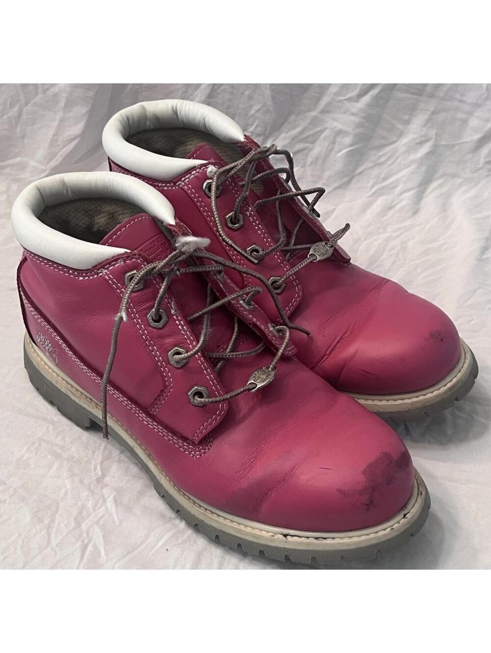 Timberland Pink Leather Waterproof Boots Women’s 9.5